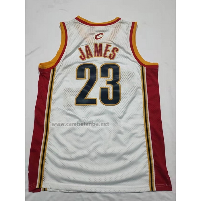 Camiseta Cleveland Cavaliers LeBron James #23 Mitchell & Ness 2003-04 Blanco